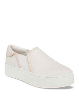 Vince Warren Perforated Platform Sneaker In White
