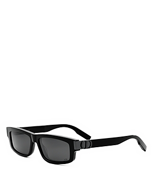 Shop Dior Cd Icon S2i Rectangular Sunglasses, 55mm In Black/gray Solid