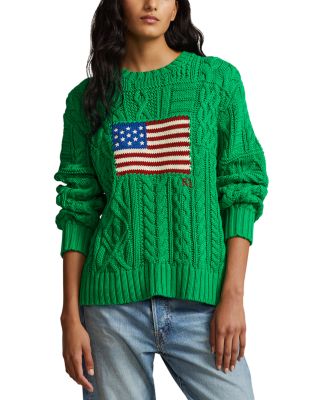 Ralph Lauren Intarsia Knit Flag Cable Sweater | Bloomingdale's Ralph Lauren Intarsia Knit Flag Cable Sweater | Bloomingdale's