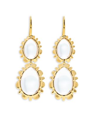 Capucine De Wulf - Bliss Quartz Double Drop Earrings in 18K Gold Plated