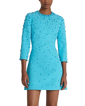 Shop Safiyaa Renalle Mini Dress In Aquamarine