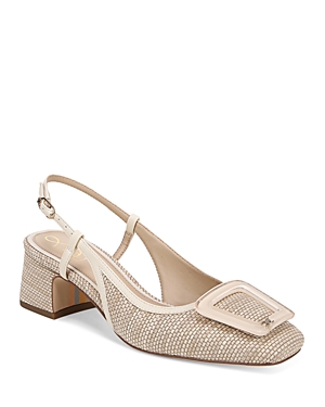 SAM EDELMAN WOMEN'S TRACIE SLIP ON SLINGBACK MID HEEL PUMPS