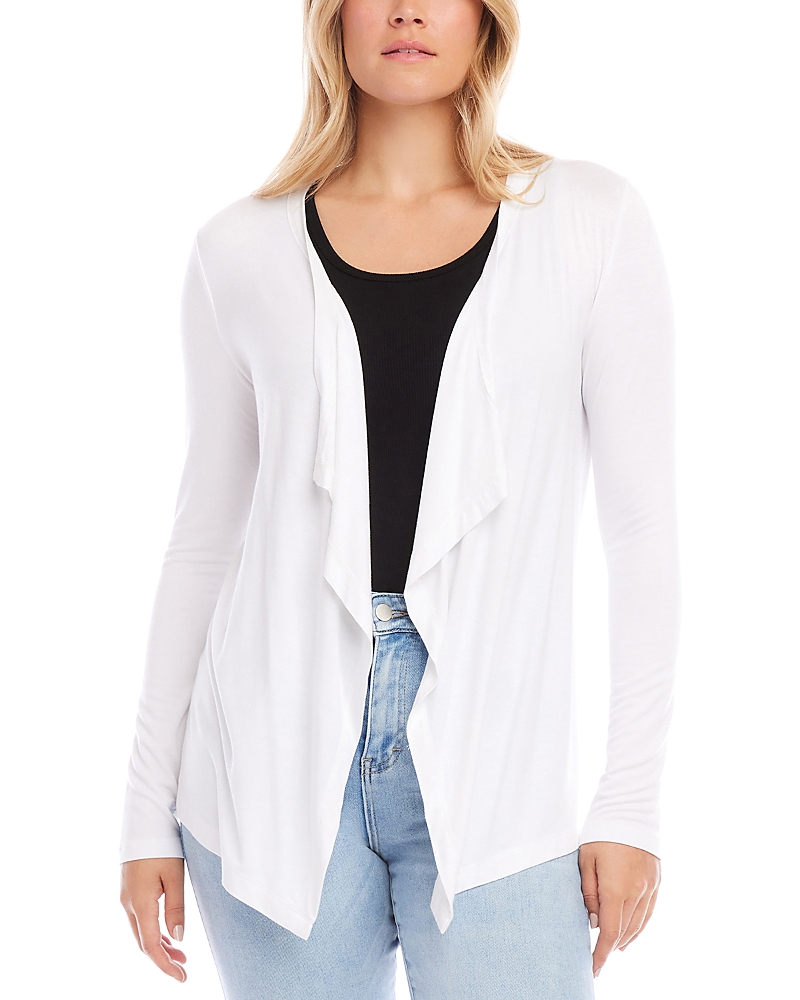 Karen Kane Plus Calli Open Front Cardigan In Off White