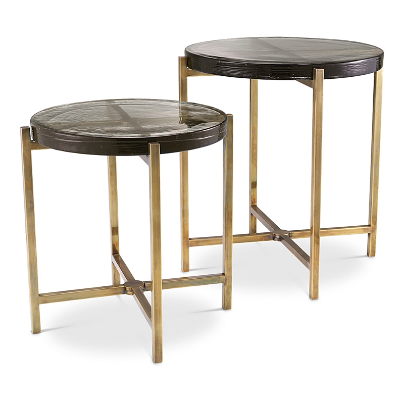 Eichholtz Haymann Side Table, Set Of 2 In Vintage Brass