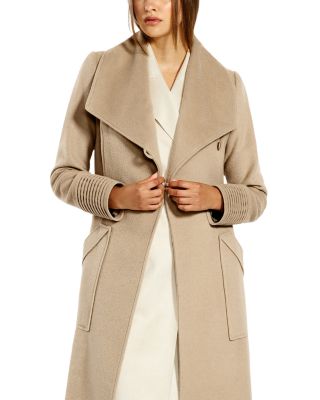 Wide Collar Long Wrap Coat