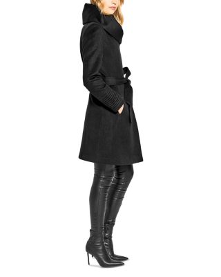 Hooded Mid Length Wrap Coat