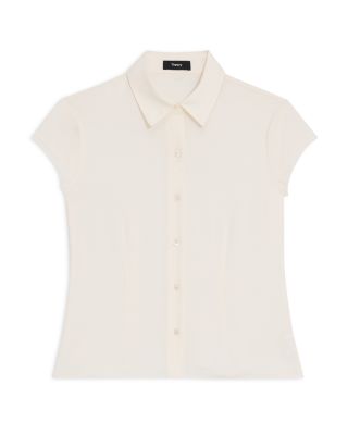 Silk Cap Sleeve Shirt