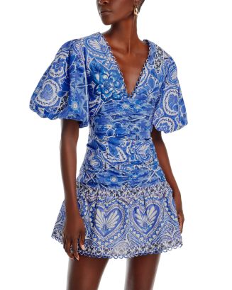 knee length dresses for ladies Women's The Beauty Within Off The Shoulder Floral Mini Dress in Aqua Blue main image 0