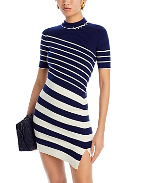 SIMKHAI NOAH STRIPED WOOL MINI DRESS