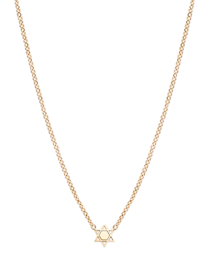 Zoe Chicco 14K Yellow Gold Itty Bitty Star of David Necklace, 16