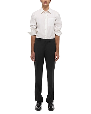 Shop Helmut Lang Flat Front Relaxed Fit Dress Pants In Black