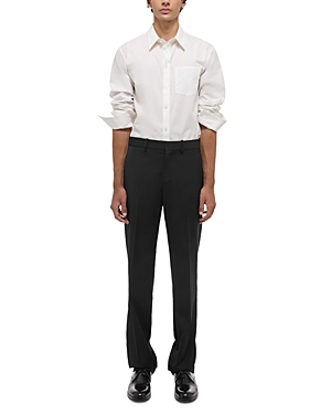 Helmut Lang Flat Front Relaxed Fit Dress Pants In Black