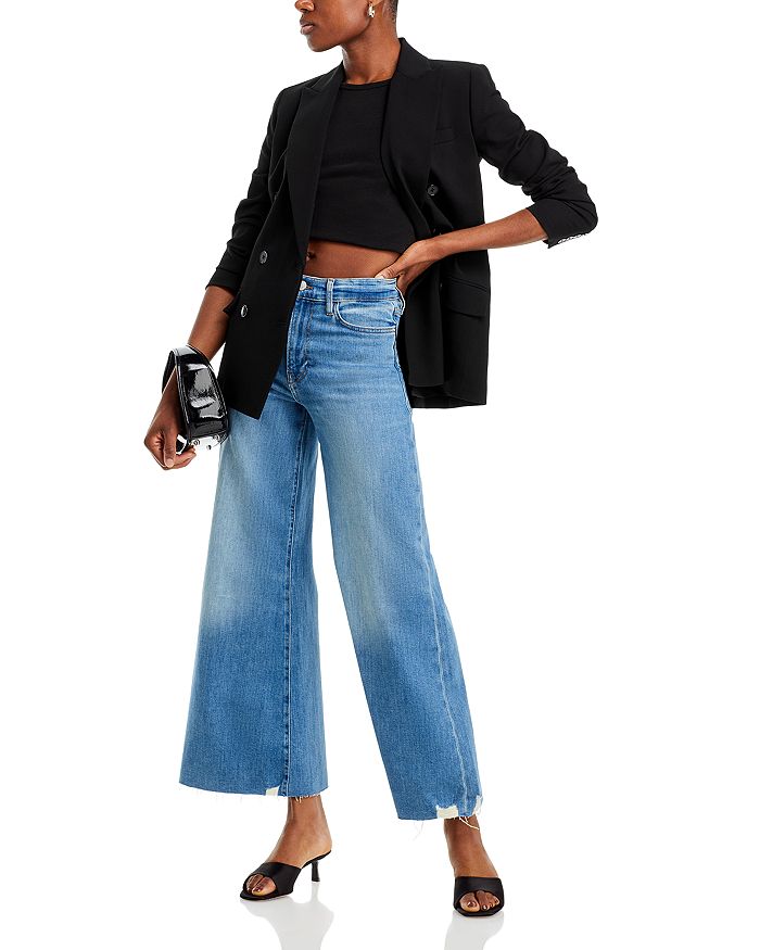 Frame Le Palazzo Belted High-rise Wide-leg Jeans In Wavey Mode