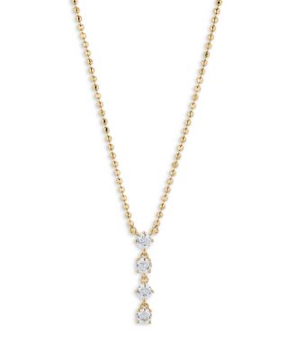 Nadri - Twilight Cubic Zirconia Ball Chain Lariat Necklace in 18K Gold Plated, 16"-18"
