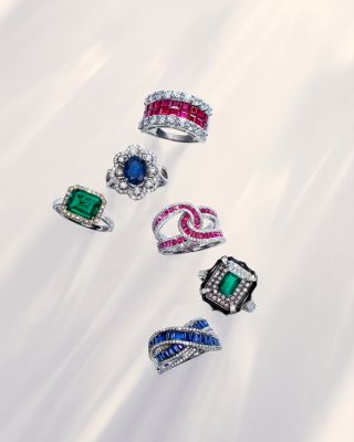 Sapphire & Diamond Crossover Ring in 14K White Gold 