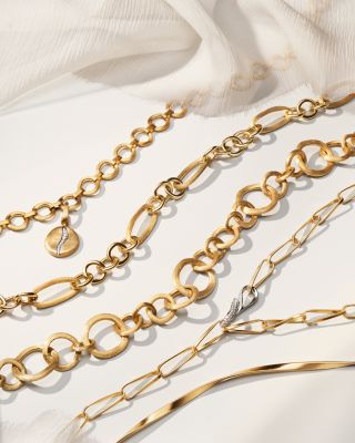 18K Yellow Gold Jaipur Link Chain Statement Necklace, 17.75&amp;quot;