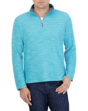 Shop Robert Graham Ledson Cotton Classic Fit Quarter Zip Stand Collar Sweatshirt In Teal
