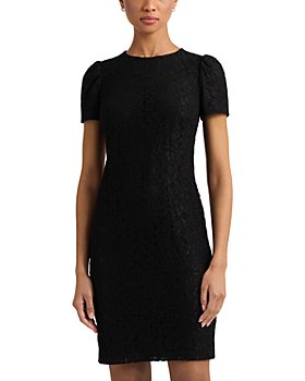 Buy Friends Like These Black Lace Yoke Mini Long Sleeve Dress from