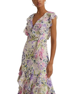 【Lauren Ralph Lauren】Floral Ruffle-Trim ette Dress Ralph Lauren Floral Ruffle Trim Georgette Dress | Bloomingdale's