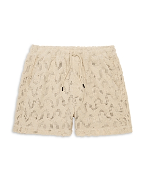 Shop Oas Atlas Crochet Drawstring 5.5 Shorts In Off White