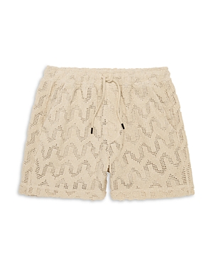 Oas Atlas Crochet Drawstring 5.5 Shorts In Off White