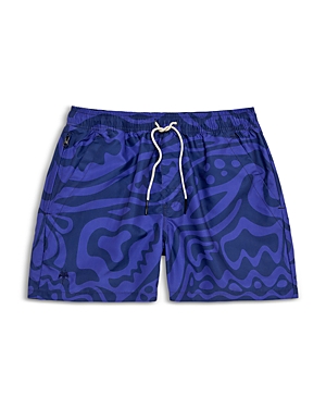 Shop Oas Rapture Tailored Fit 4.3 Swim Trunks In Blue