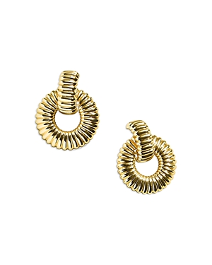 Baublebar Marigold Textured Link Drop Earrings in Gold Tone