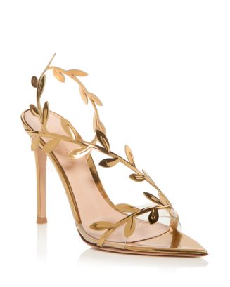 Gianvito Rossi Flavia Leaf Embellished High Heel Sandals