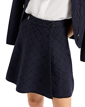 Emporio Armani Jacquard Wrap Skirt In Solid Black