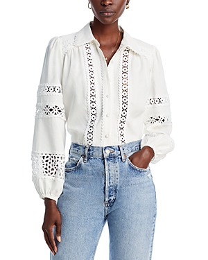 Aqua Lace Button Up Shirt - 100% Exclusive In White