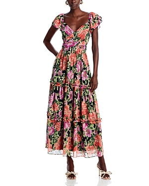 Aqua Embroidered Floral Maxi Dress - 100% Exclusive