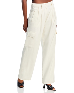 Shop Aqua Pleated Cargo Pants - 100% Exclusive In Vintage Ivory