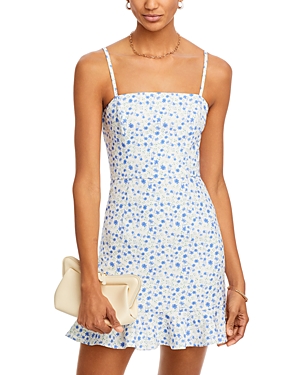 Shop French Connection Camille Whisper Mini Dress In White/blue