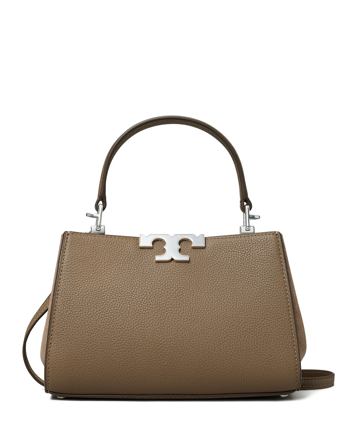 Tory Burch Mini Eleanor Leather Satchel in Wild Mushroom/Gold