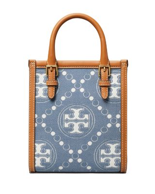 Tory Burch Mini T Monogram Denim Tote | Bloomingdale's