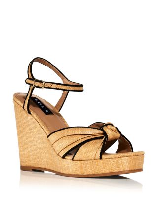 AQUA - Women's Mabel Knotted Strap Espadrille Wedge Heel Platform Sandals - Exclusive