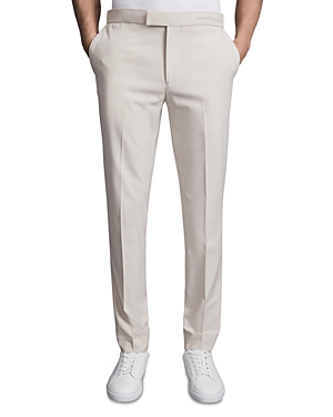 Reiss Found Slim Fit Drawcord Pants In Stone