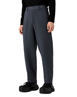 Emporio Armani Technical Regular Fit Tapered Dress Trousers In Multi