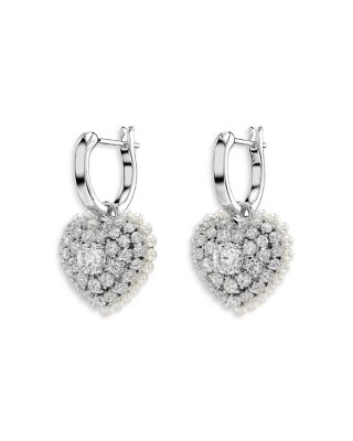Idyllia Huggie Heart Drop Earrings