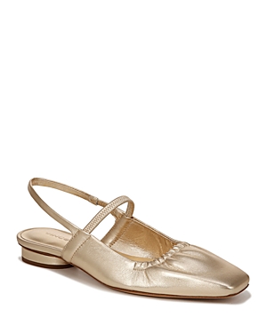 Vince Venice Metallic Slingback Ballerina Flats In Champagne