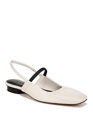 Vince Venice Leather Slingback Ballerina Flats In White