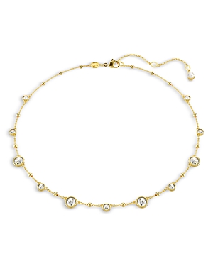 Swarovski Imber Scattered Round Cut Necklace, 17.72 In Gold