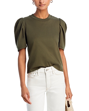 Shop Frame Cotton Puff Sleeve Top In Fatigue