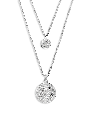 Shop Swarovski Meteora Layered Pendant Necklace, 15 In Silver