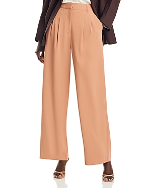 French Connection Harry Pleated Suiting Trousers In Mocha
