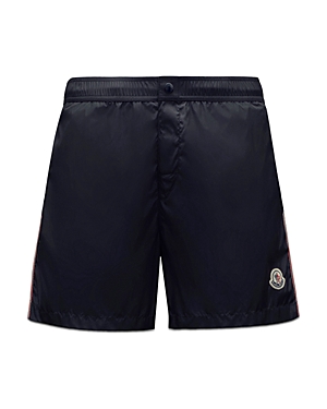 Moncler Swim Shorts With Elastic Waistband And Pockets In Black