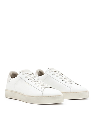 Allsaints Womens White Shana Logo-print Leather Low-top Trainers In White