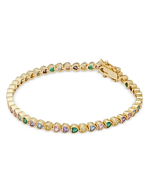 Shop Kate Spade New York Sweetheart Delicate Tennis Bracelet In Multi/gold