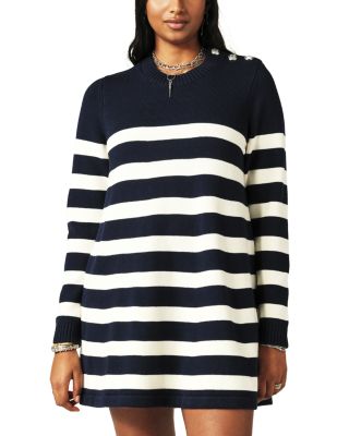 ba & sh Maratonia Striped Wool A Line Mini Dress