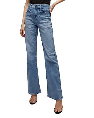 Shop Veronica Beard Crosbie High Rise Wide Leg Jeans In Amethyst